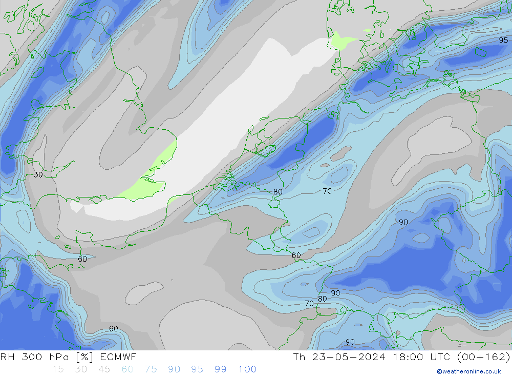 300 hPa Nispi Nem ECMWF Per 23.05.2024 18 UTC