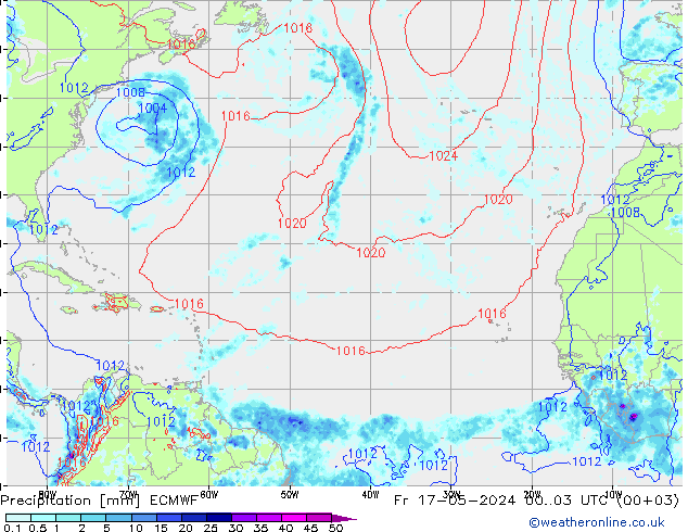 Precipitazione ECMWF ven 17.05.2024 03 UTC