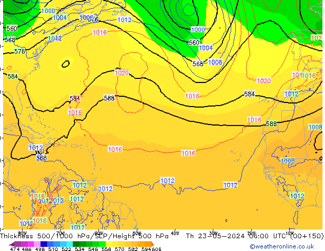 Thck 500-1000hPa ECMWF  23.05.2024 06 UTC