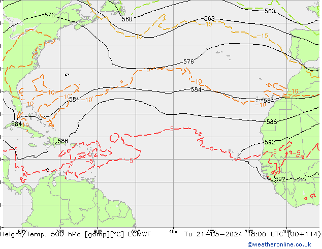 Z500/Rain (+SLP)/Z850 ECMWF Tu 21.05.2024 18 UTC