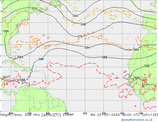 Z500/Rain (+SLP)/Z850 ECMWF ср 22.05.2024 06 UTC