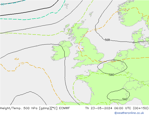 Z500/Rain (+SLP)/Z850 ECMWF Qui 23.05.2024 06 UTC