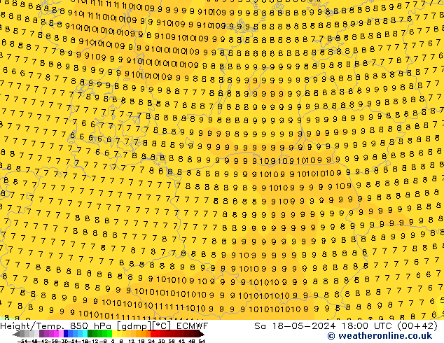 Z500/Yağmur (+YB)/Z850 ECMWF Cts 18.05.2024 18 UTC