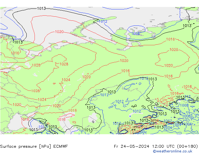 ciśnienie ECMWF pt. 24.05.2024 12 UTC