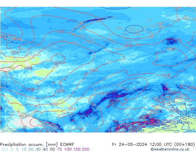 Precipitation accum. ECMWF  24.05.2024 12 UTC