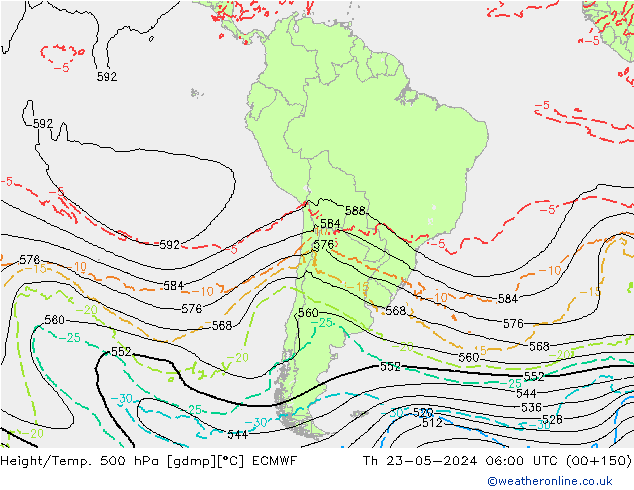 Z500/Rain (+SLP)/Z850 ECMWF ��� 23.05.2024 06 UTC