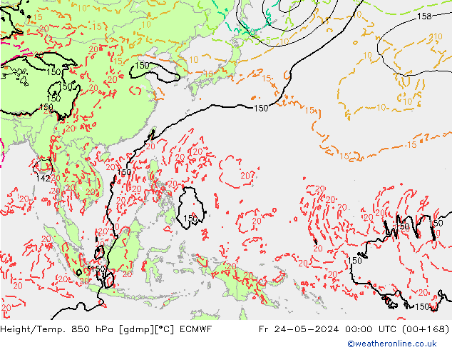 Z500/Regen(+SLP)/Z850 ECMWF vr 24.05.2024 00 UTC