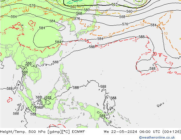 Z500/Rain (+SLP)/Z850 ECMWF ��� 22.05.2024 06 UTC