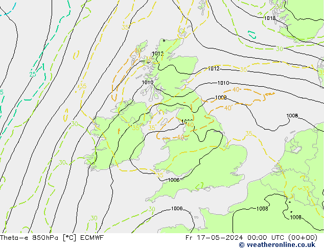 Theta-e 850гПа ECMWF пт 17.05.2024 00 UTC