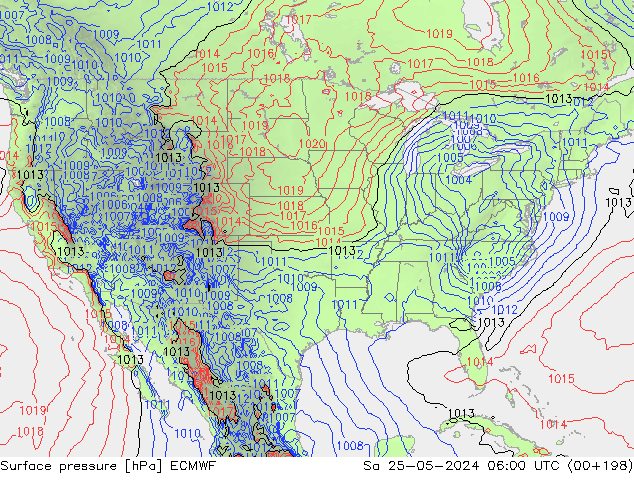 Luchtdruk (Grond) ECMWF za 25.05.2024 06 UTC