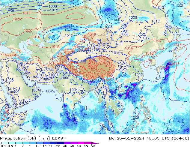 Z500/Rain (+SLP)/Z850 ECMWF Seg 20.05.2024 00 UTC