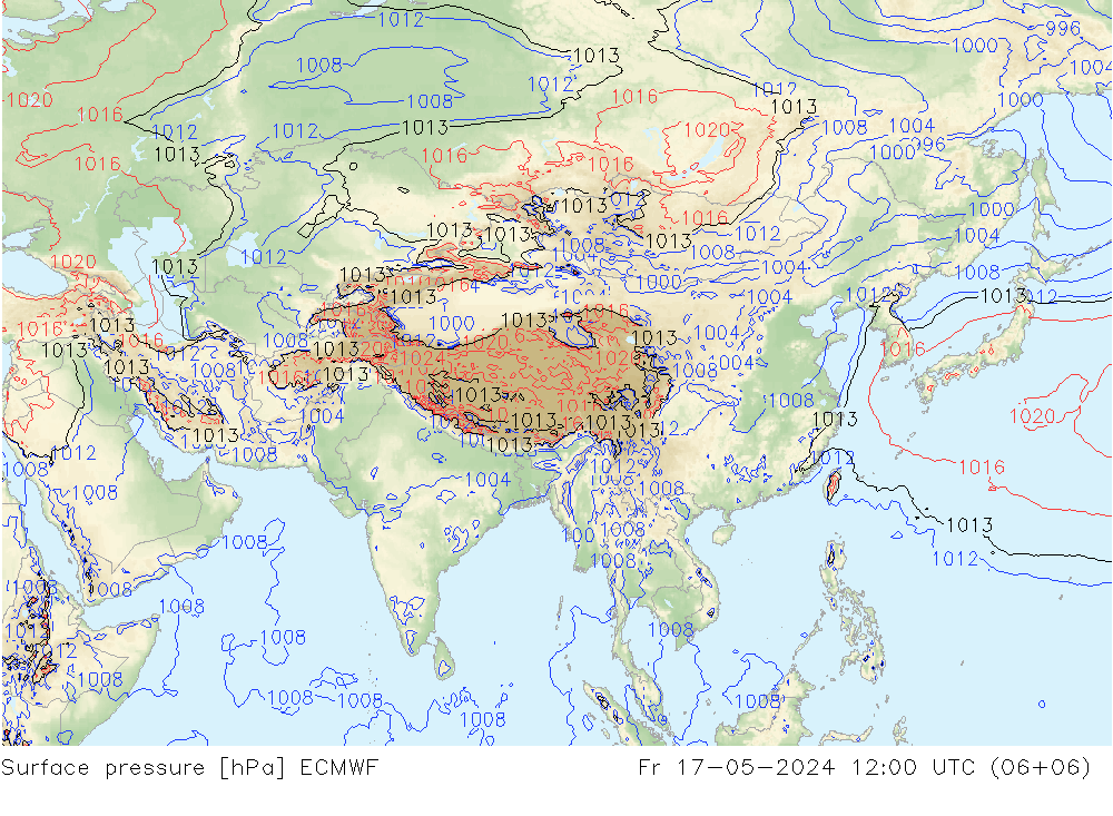 приземное давление ECMWF пт 17.05.2024 12 UTC