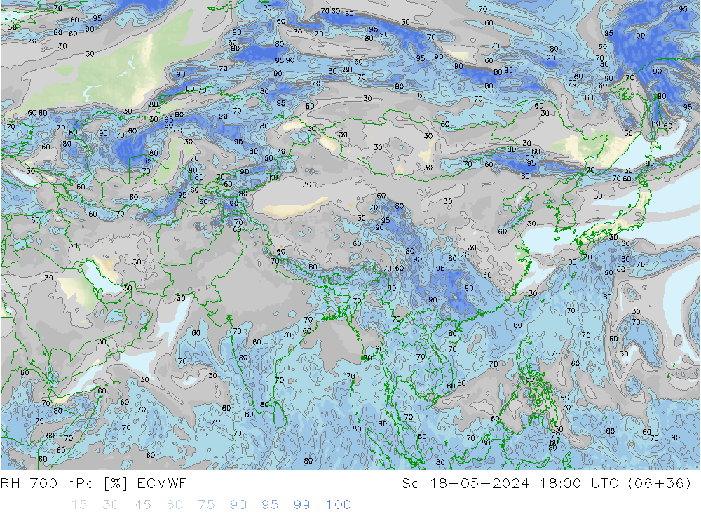 RH 700 hPa ECMWF So 18.05.2024 18 UTC