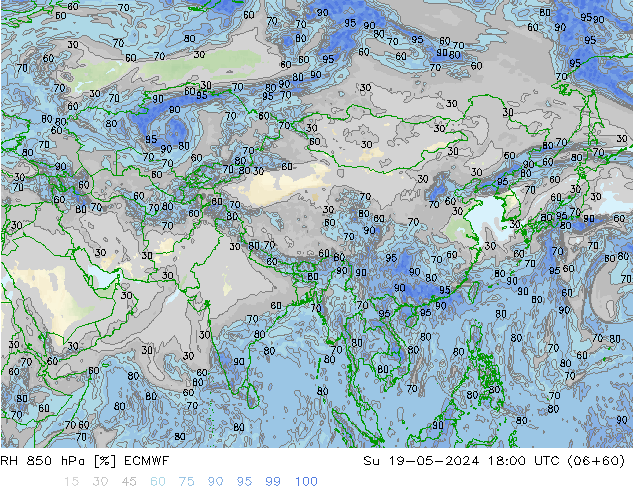 RV 850 hPa ECMWF zo 19.05.2024 18 UTC