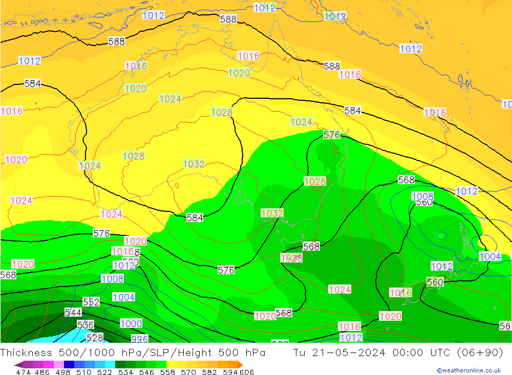 Thck 500-1000hPa ECMWF mar 21.05.2024 00 UTC