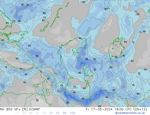 RH 850 hPa ECMWF Fr 17.05.2024 18 UTC