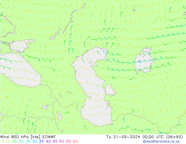 Vent 850 hPa ECMWF mar 21.05.2024 00 UTC