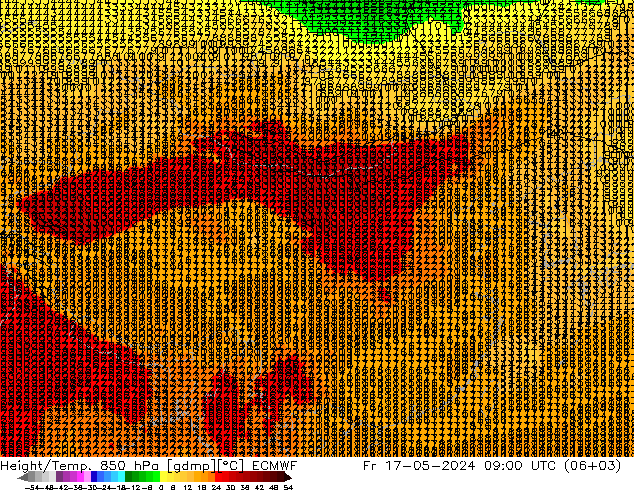 Height/Temp. 850 hPa ECMWF 星期五 17.05.2024 09 UTC