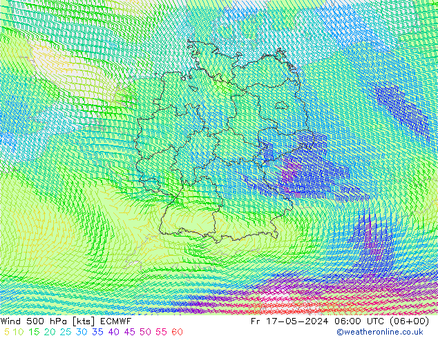 风 500 hPa ECMWF 星期五 17.05.2024 06 UTC