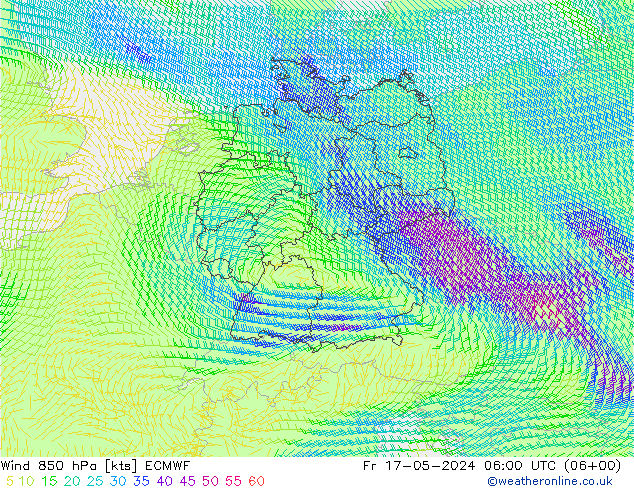 风 850 hPa ECMWF 星期五 17.05.2024 06 UTC