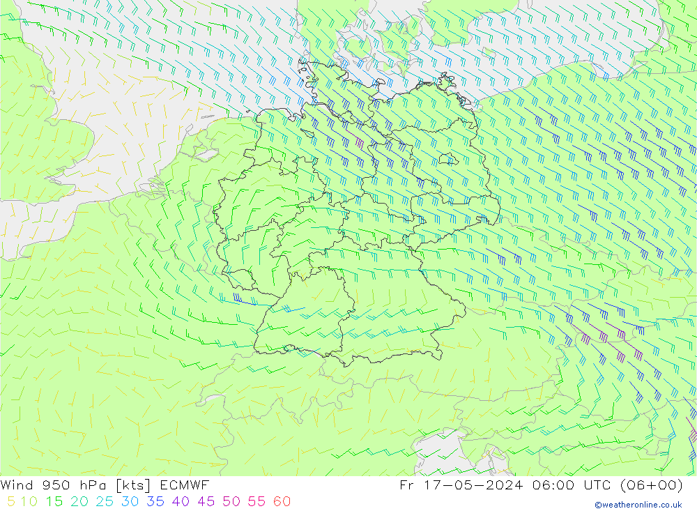 风 950 hPa ECMWF 星期五 17.05.2024 06 UTC