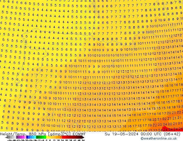 Z500/Rain (+SLP)/Z850 ECMWF Su 19.05.2024 00 UTC