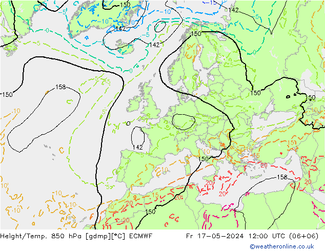 Z500/Rain (+SLP)/Z850 ECMWF 星期五 17.05.2024 12 UTC