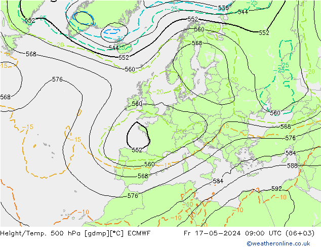 Height/Temp. 500 hPa ECMWF  17.05.2024 09 UTC