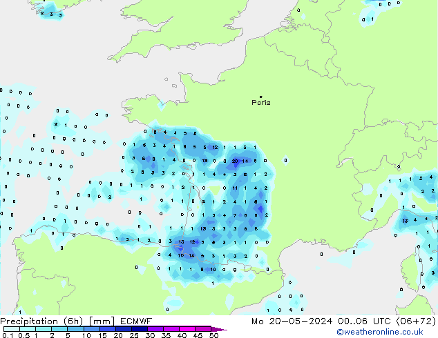 Z500/Rain (+SLP)/Z850 ECMWF Mo 20.05.2024 06 UTC