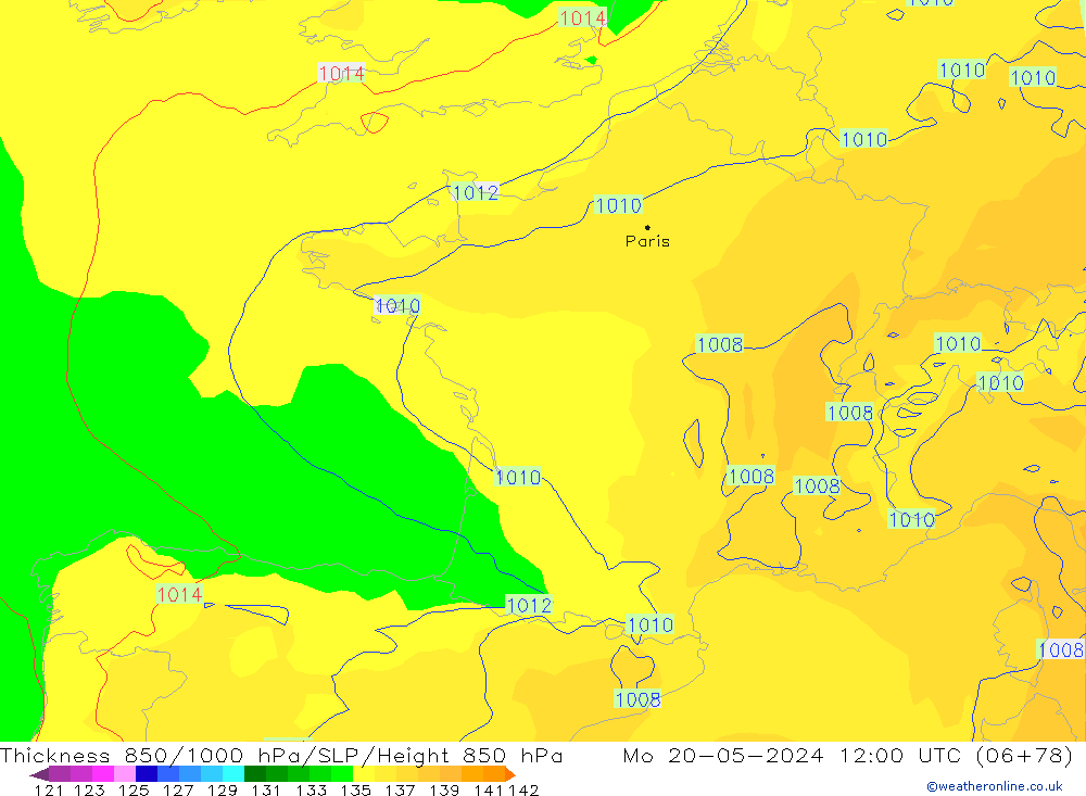 Thck 850-1000 hPa ECMWF Seg 20.05.2024 12 UTC