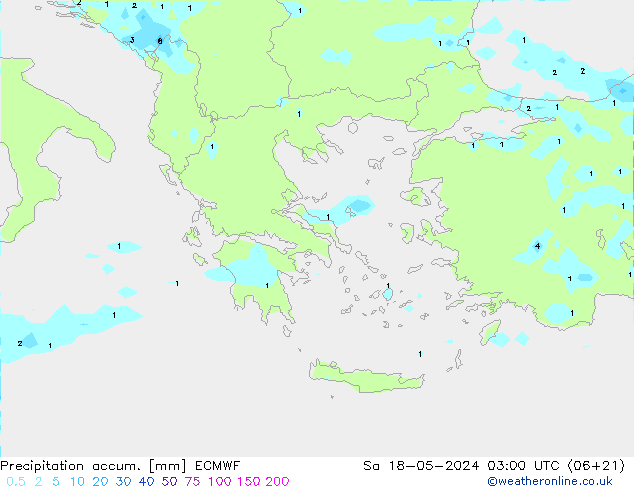 Precipitation accum. ECMWF  18.05.2024 03 UTC