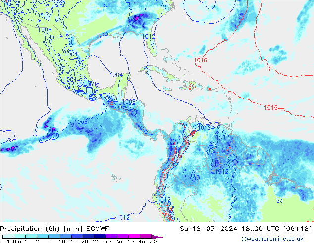 Z500/Rain (+SLP)/Z850 ECMWF so. 18.05.2024 00 UTC