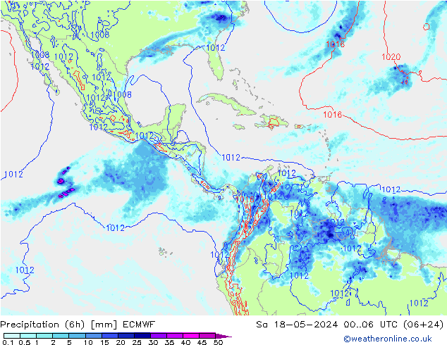 Z500/Rain (+SLP)/Z850 ECMWF sam 18.05.2024 06 UTC