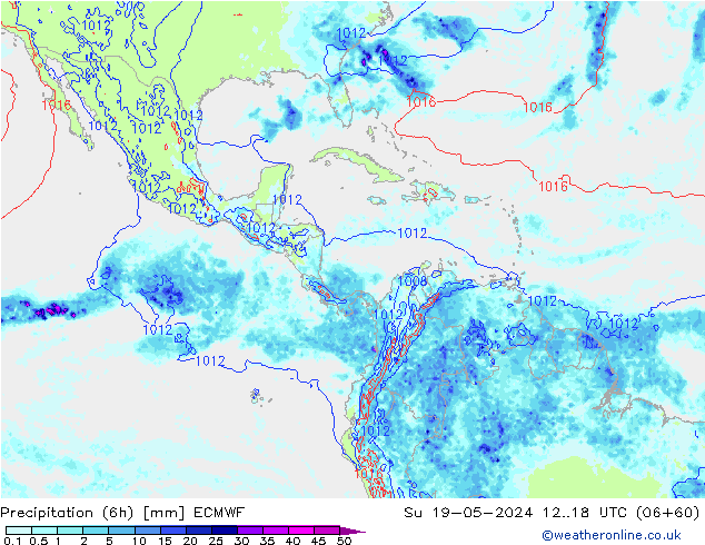 Nied. akkumuliert (6Std) ECMWF So 19.05.2024 18 UTC