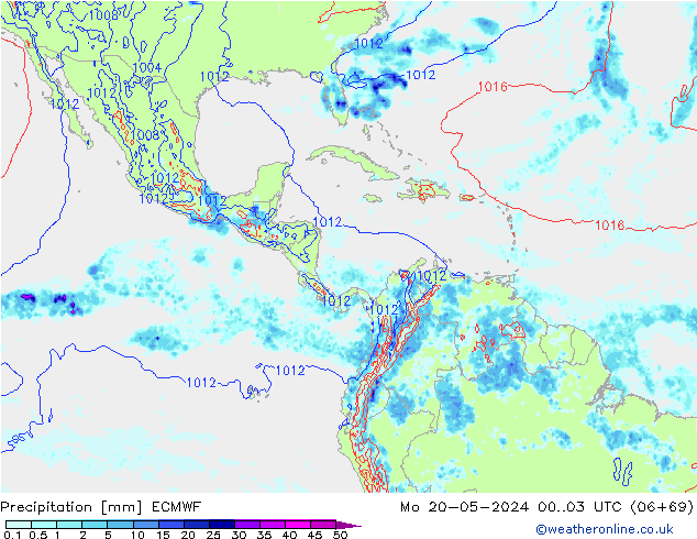 Precipitation ECMWF Mo 20.05.2024 03 UTC