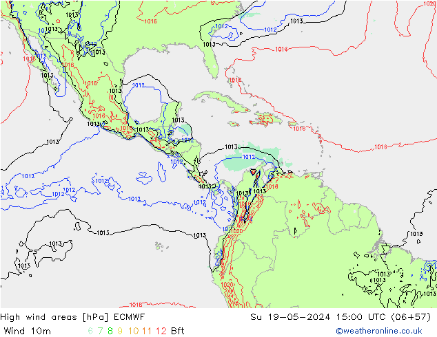 Windvelden ECMWF zo 19.05.2024 15 UTC