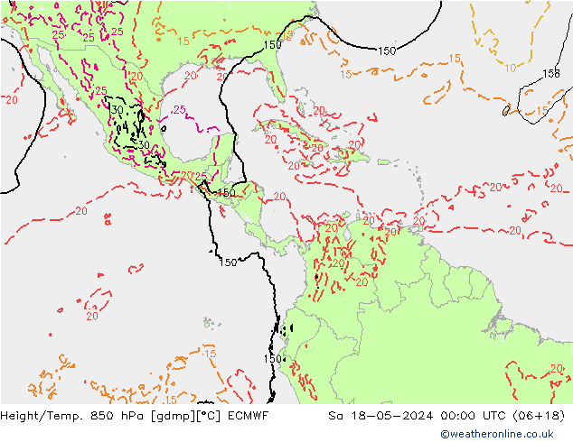 Z500/Rain (+SLP)/Z850 ECMWF so. 18.05.2024 00 UTC