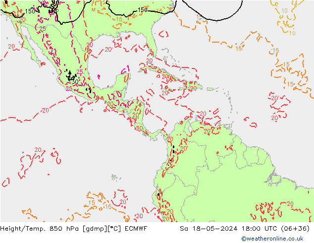 Z500/Rain (+SLP)/Z850 ECMWF Sáb 18.05.2024 18 UTC