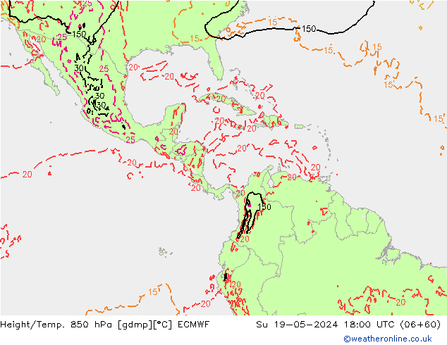 Z500/Rain (+SLP)/Z850 ECMWF Вс 19.05.2024 18 UTC