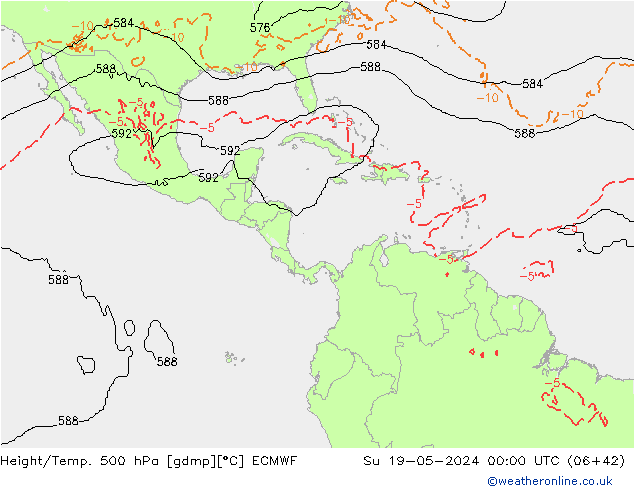 Yükseklik/Sıc. 500 hPa ECMWF Paz 19.05.2024 00 UTC