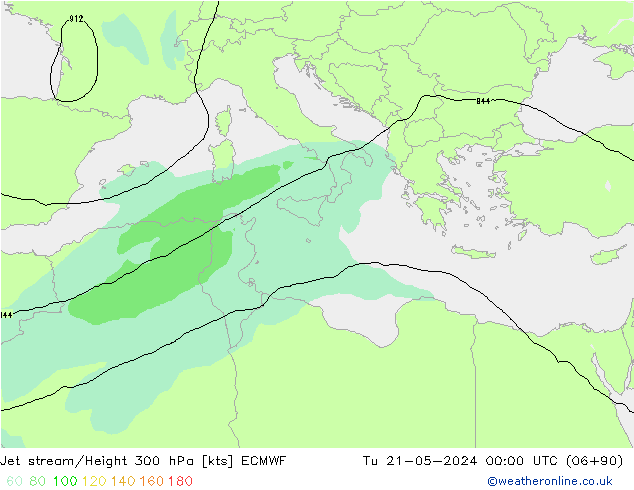 Corrente a getto ECMWF mar 21.05.2024 00 UTC