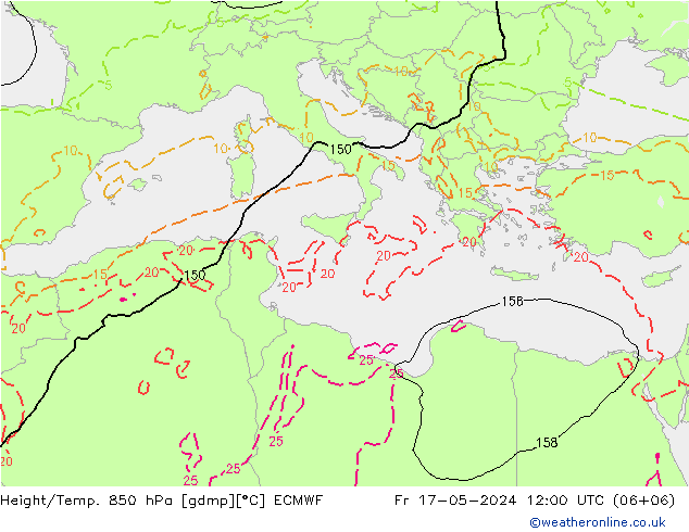 Z500/Rain (+SLP)/Z850 ECMWF Pá 17.05.2024 12 UTC