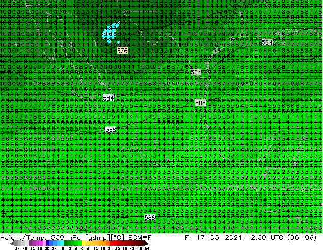 Z500/Rain (+SLP)/Z850 ECMWF vie 17.05.2024 12 UTC