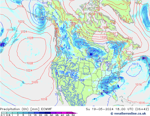 Z500/Rain (+SLP)/Z850 ECMWF So 19.05.2024 00 UTC