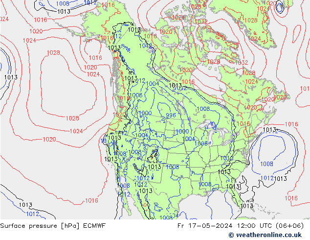 地面气压 ECMWF 星期五 17.05.2024 12 UTC
