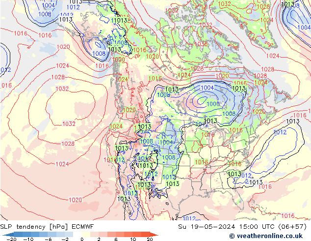 Tendencia de presión ECMWF dom 19.05.2024 15 UTC