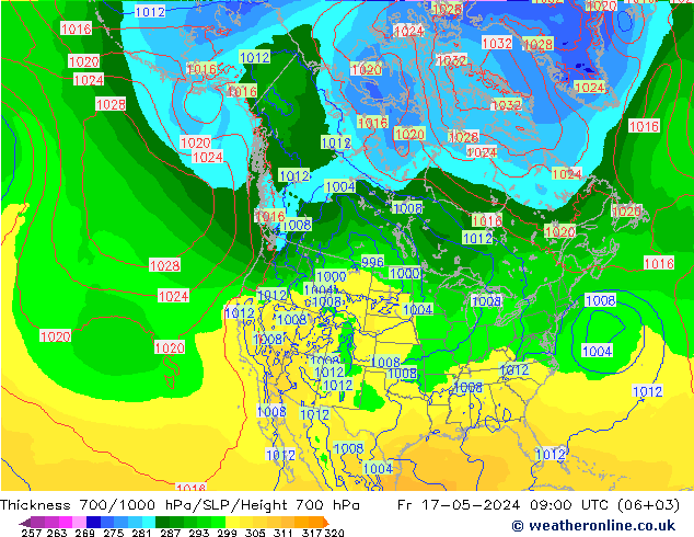 Thck 700-1000 hPa ECMWF Fr 17.05.2024 09 UTC