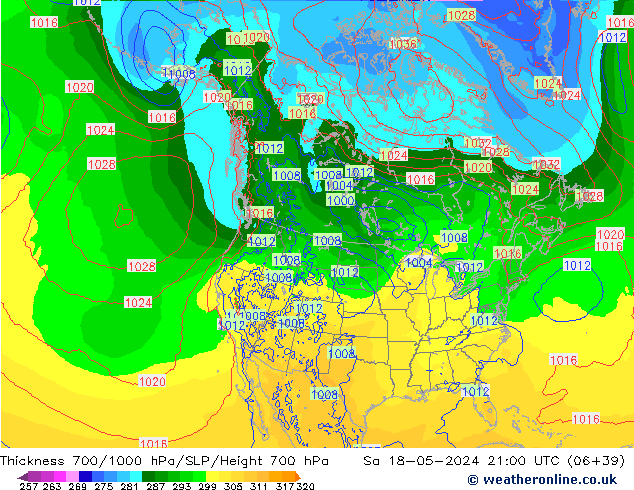 Thck 700-1000 hPa ECMWF Sa 18.05.2024 21 UTC