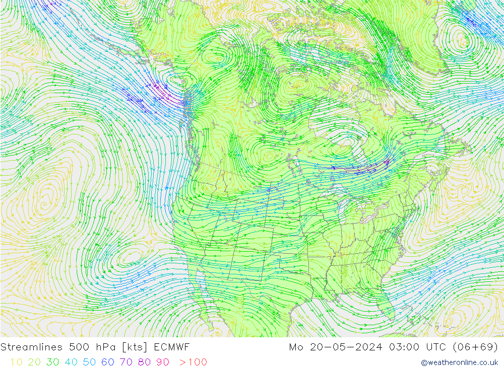 Streamlines 500 hPa ECMWF Mo 20.05.2024 03 UTC