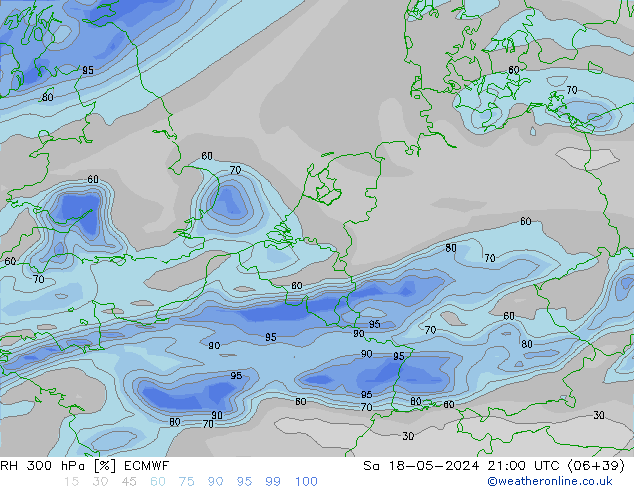 RH 300 hPa ECMWF So 18.05.2024 21 UTC